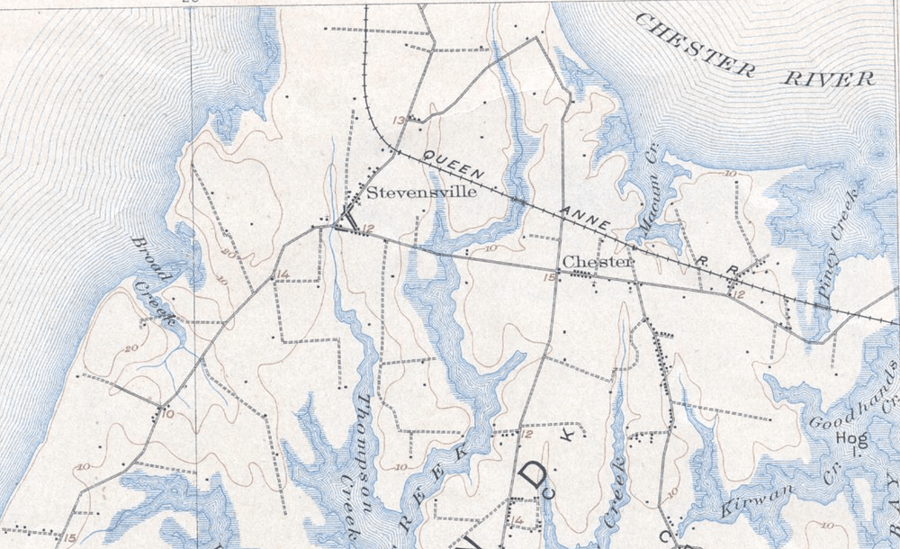 1909 Map Showing Railroad